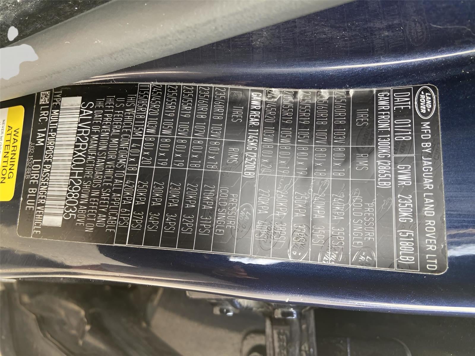 2018 Land Rover Range Rover Evoque HSE