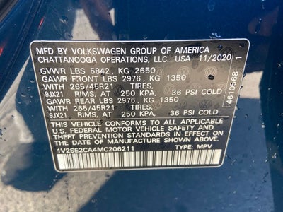 2021 Volkswagen Atlas Cross Sport 3.6L V6 SEL R-Line